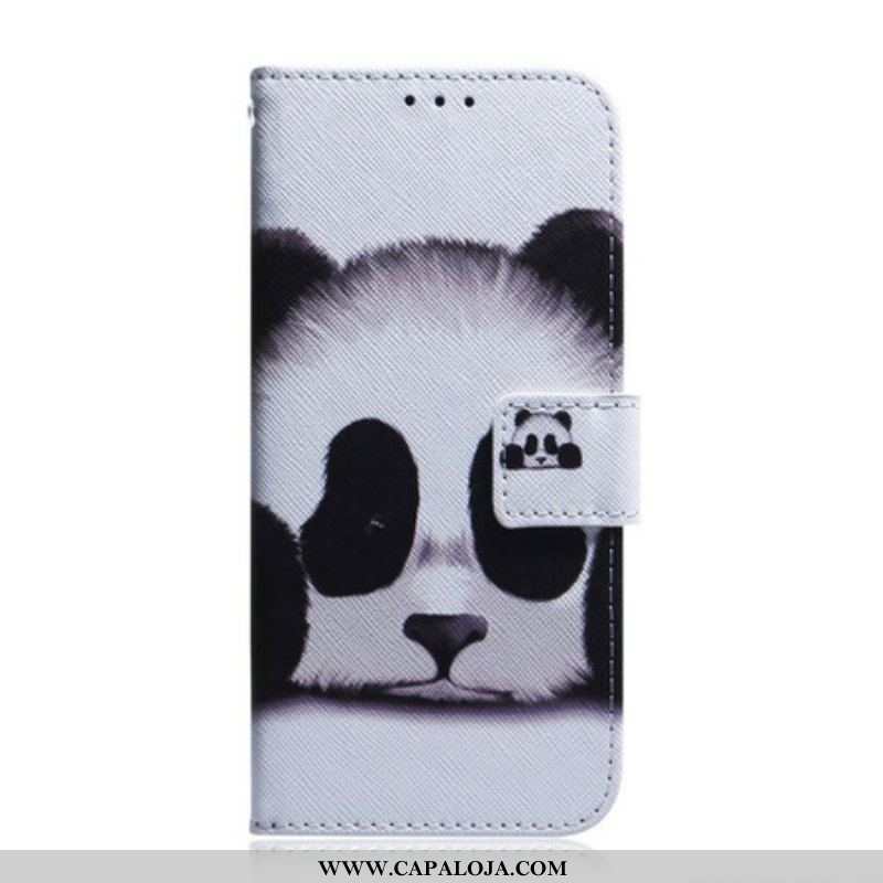 Capa De Couro Para Xiaomi Redmi Note 10 5G Cara De Panda