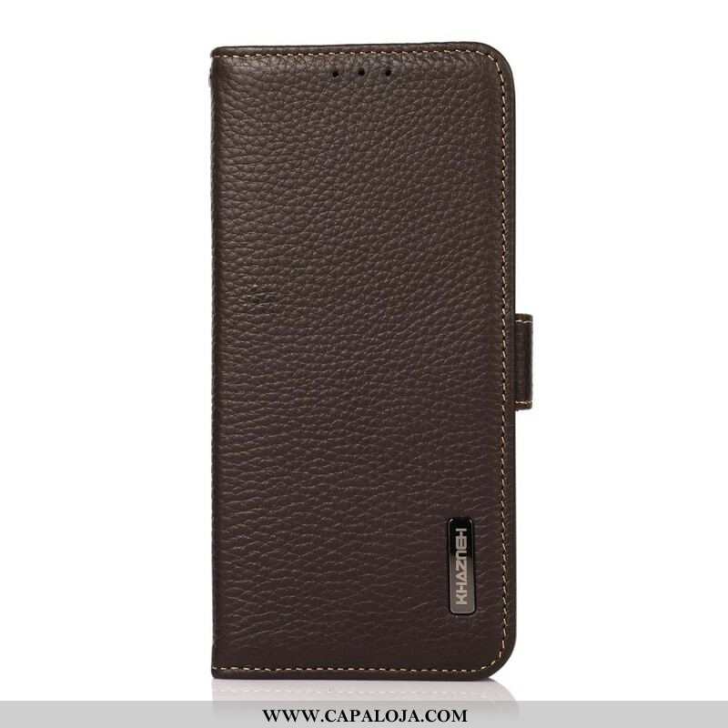 Capa De Couro Para Xiaomi Redmi Note 10 5G Couro De Lichia Rfid