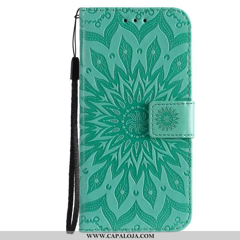 Capa De Couro Para Xiaomi Redmi Note 10 5G Flor Do Sol