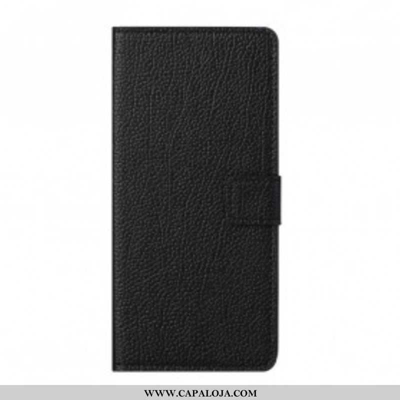 Capa De Couro Para Xiaomi Redmi Note 10 5G Lichia Simples