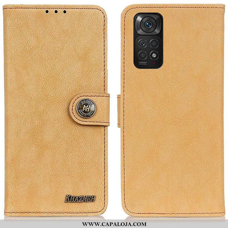 Capa De Couro Para Xiaomi Redmi Note 11 / 11S Couro Dividido Retrô Khazneh