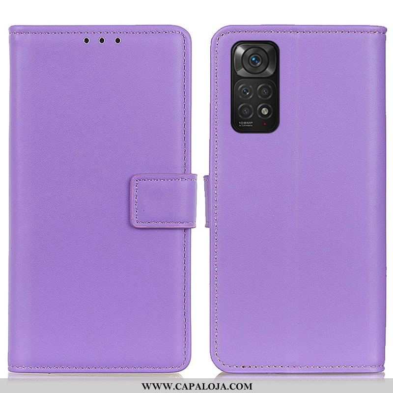 Capa De Couro Para Xiaomi Redmi Note 11 / 11S Couro Sintético Liso