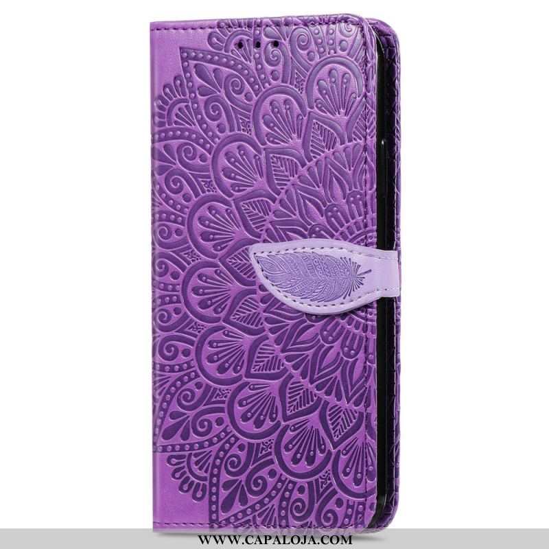 Capa De Couro Para Xiaomi Redmi Note 11 / 11S Folhas Tribais