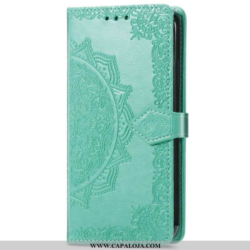 Capa De Couro Para Xiaomi Redmi Note 11 / 11S Mandala Idade Média