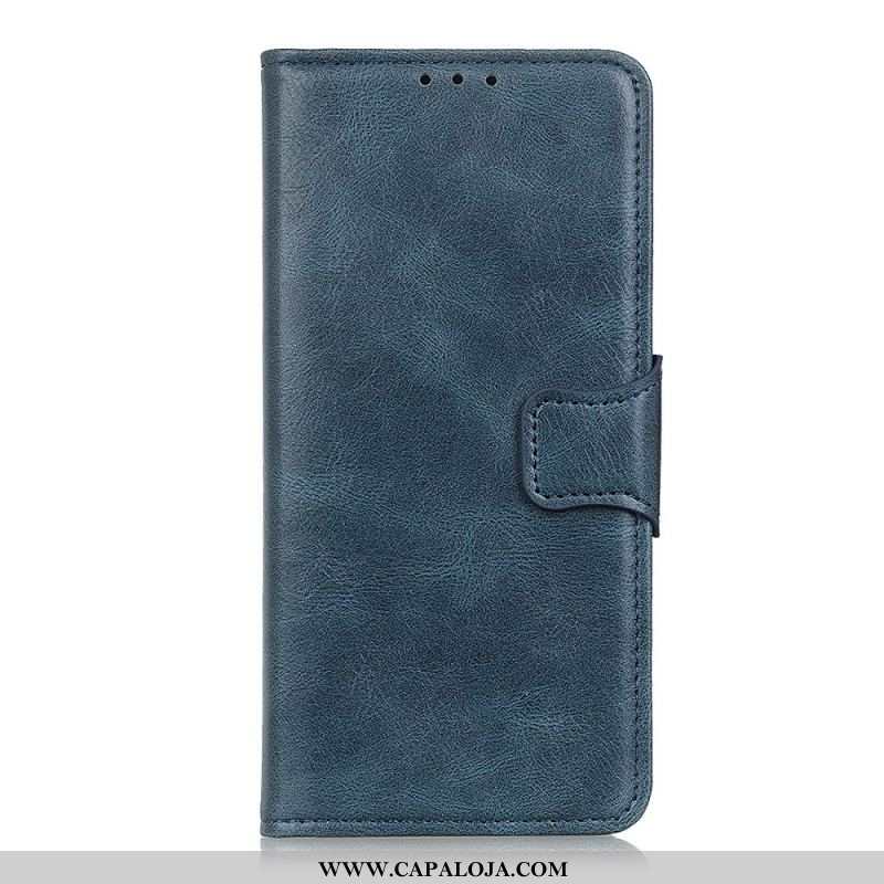 Capa De Couro Para Xiaomi Redmi Note 11 Pro / 11 Pro 5G Fecho Reversível Efeito Couro