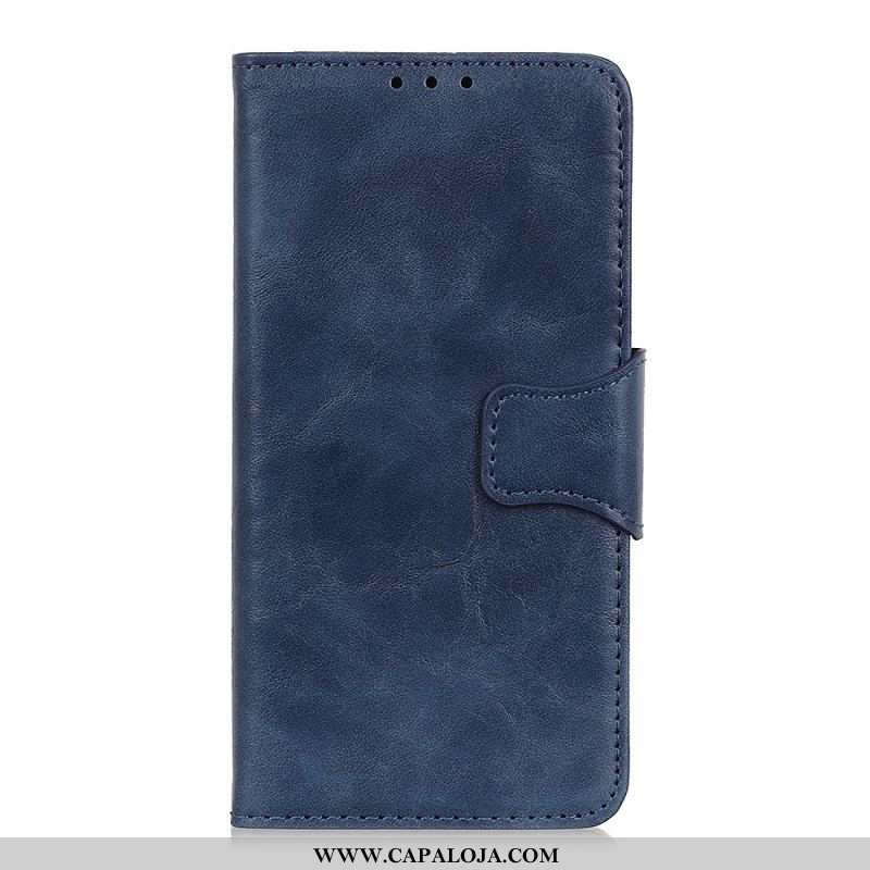 Capa De Couro Para Xiaomi Redmi Note 11 Pro Plus 5G Fecho Reversível De Couro Rachado