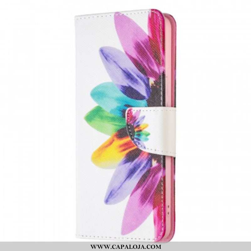 Capa De Couro Para Xiaomi Redmi Note 11 Pro Plus 5G Flor Aquarela