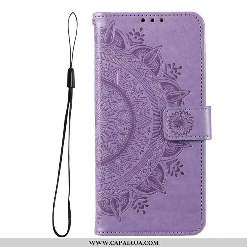 Capa De Couro Para Xiaomi Redmi Note 11 Pro Plus 5G Mandala Do Sol