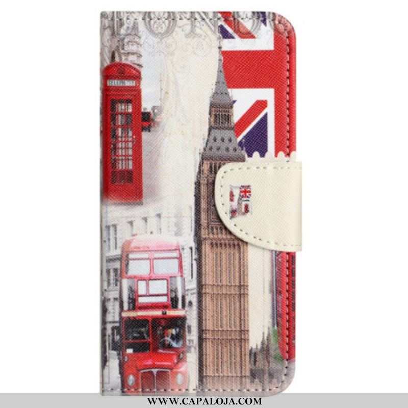 Capa De Couro Para Xiaomi Redmi Note 12 4G Vida Em Londres