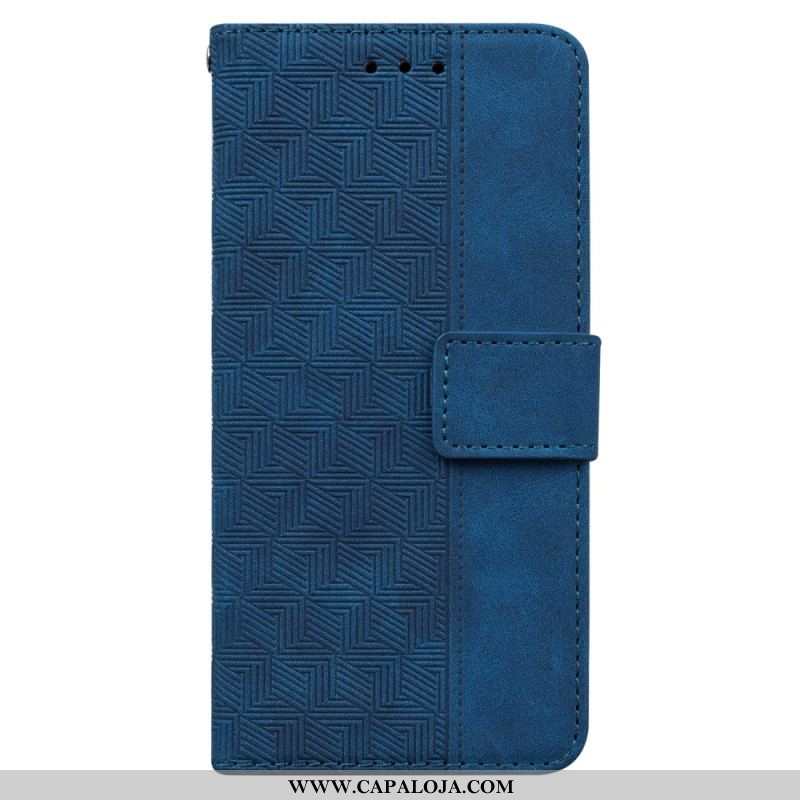 Capa De Couro Para Xiaomi Redmi Note 12 5G De Cordão Padrão De Tiras