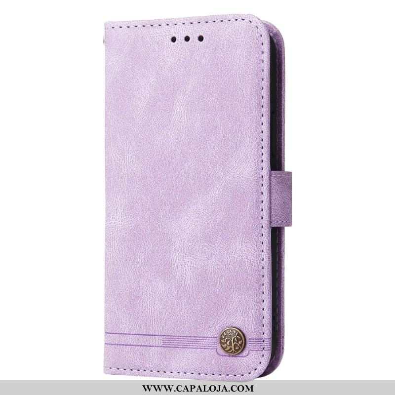 Capa De Couro Para Xiaomi Redmi Note 12 5G Estilo De Couro Com Rebite Decorativo