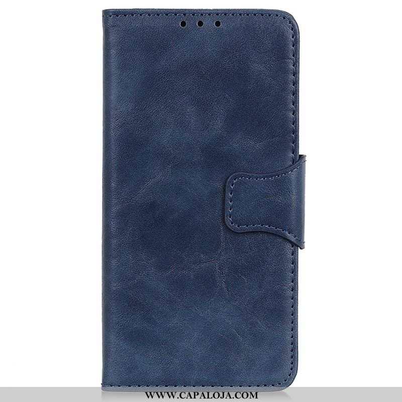 Capa De Couro Para Xiaomi Redmi Note 12 5G Fecho Magnético Reversível