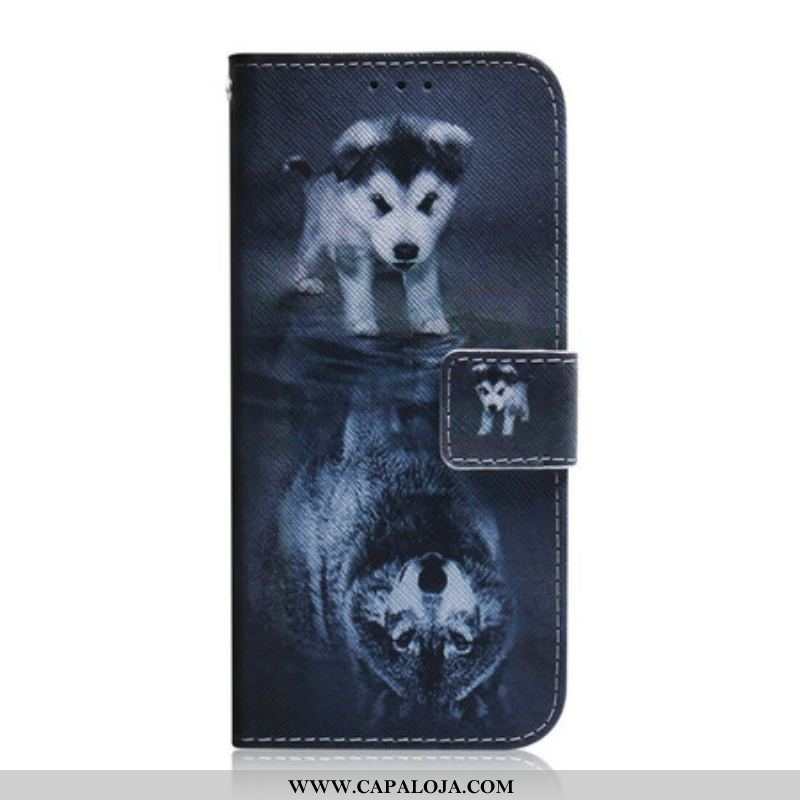 Capa De Couro Para iPhone 13 Mini Ernesto O Lobo