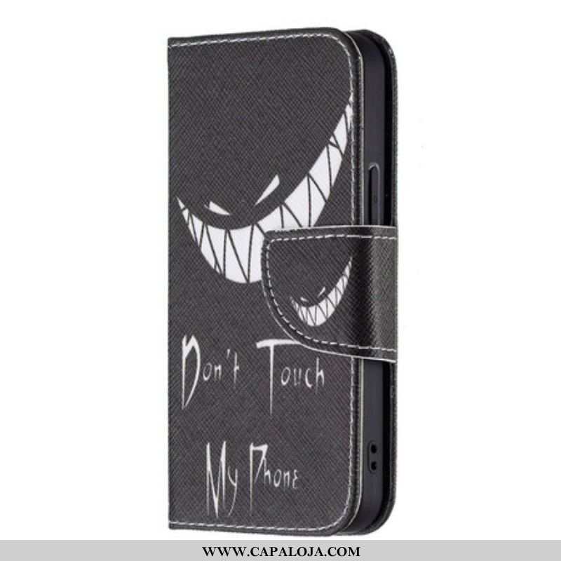 Capa De Couro Para iPhone 13 Mini Telefone Do Diabo