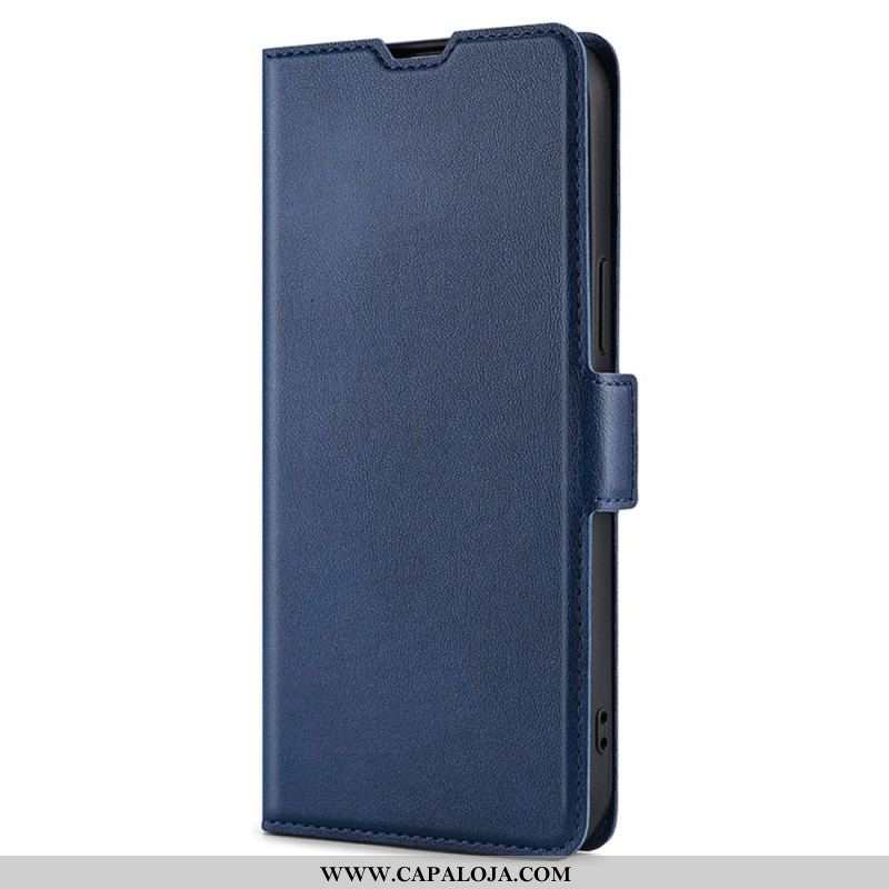 Capa De Couro Para iPhone 14 Fecho Duplo Finesse