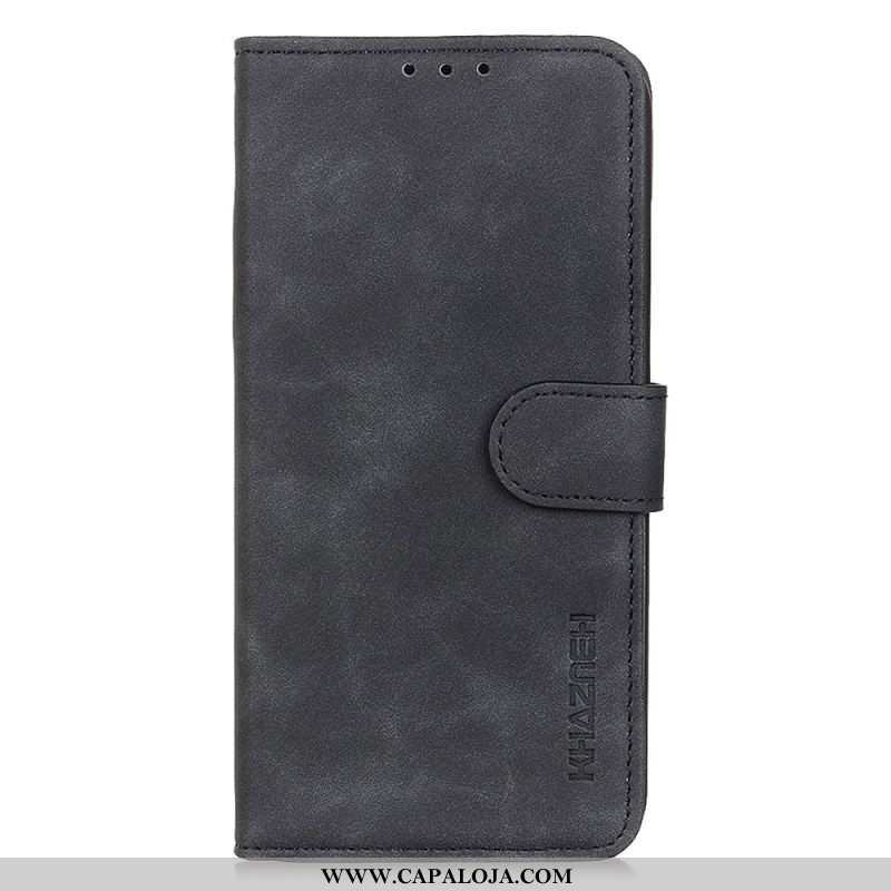 Capa De Couro Para iPhone 15 Khazneh Clássico