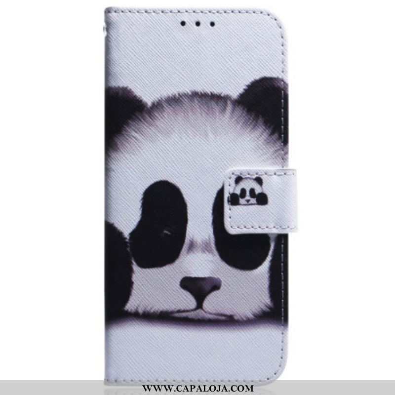 Capa De Couro Para iPhone 15 Panda