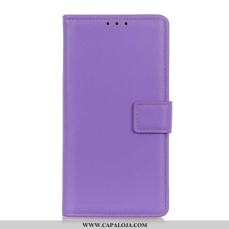 Capa Em Pele Para Oppo A16 / A16s Couro Sintético Liso