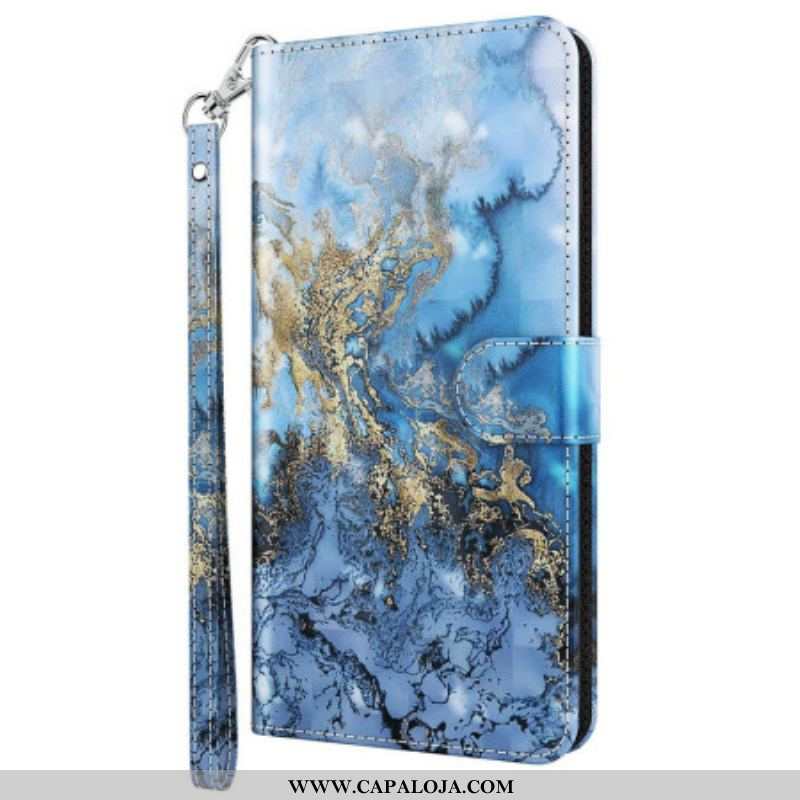 Capa Em Pele Para Oppo A54 5G / A74 5G De Cordão Strap Art