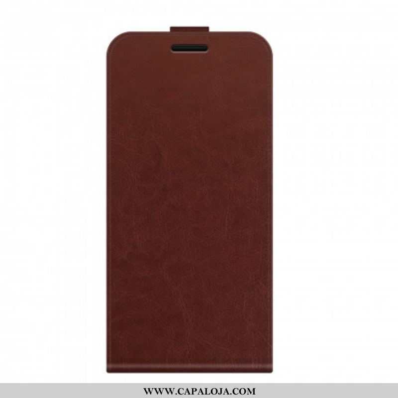 Capa Em Pele Para Oppo A94 5G Flip Aba Vertical Efeito Couro