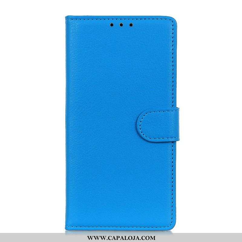 Capa Em Pele Para Oppo Reno 6 Pro 5G Couro Sintético De Lichia