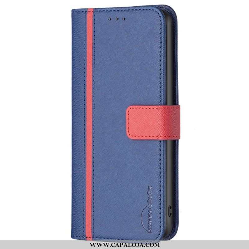 Capa Em Pele Para Samsung Galaxy A13 Cor Binfen De Dois Tons