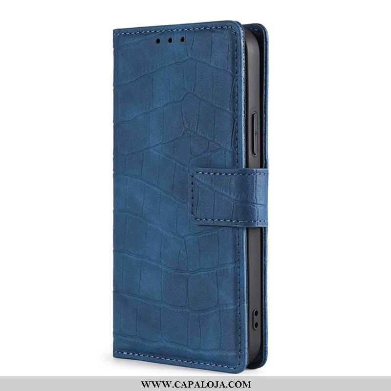 Capa Em Pele Para Samsung Galaxy A13 Efeito Pele De Crocodilo