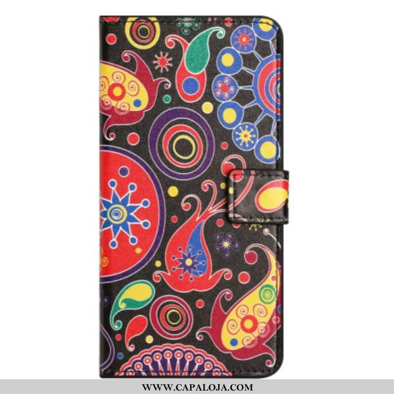 Capa Em Pele Para Samsung Galaxy A14 / A14 5G Design Da Galáxia