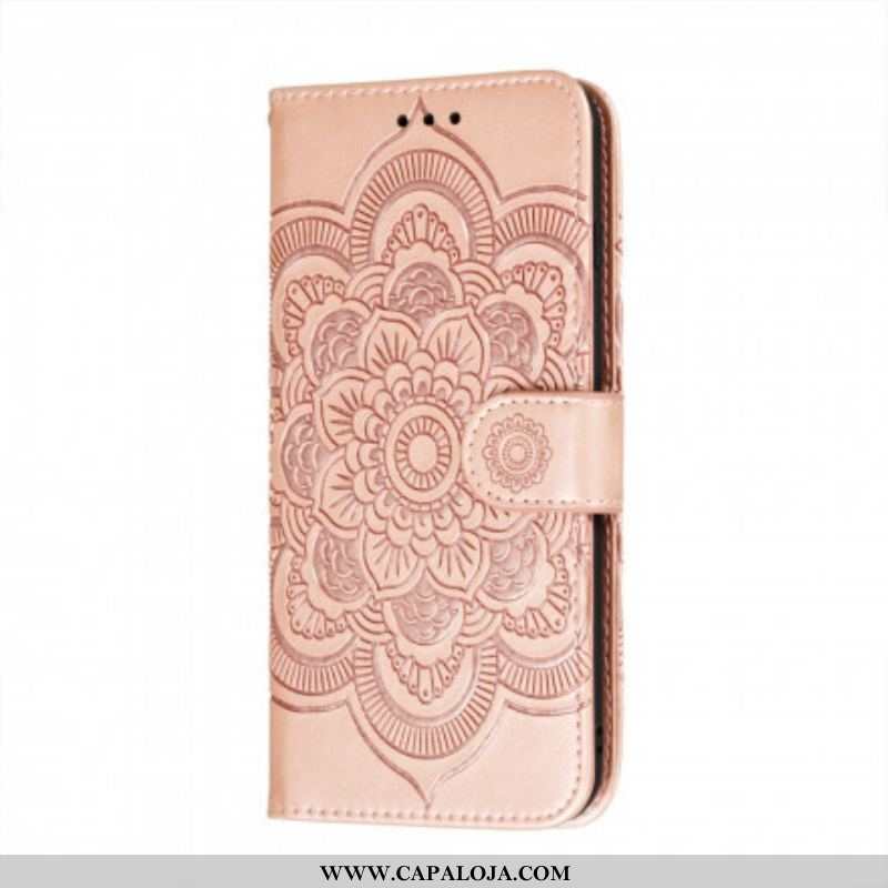 Capa Em Pele Para Samsung Galaxy A52 4G / A52 5G / A52s 5G Mandala Completa