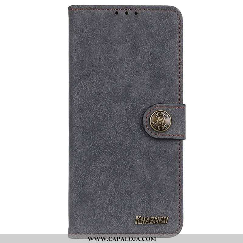 Capa Em Pele Para Samsung Galaxy M13 Couro Rachado Khazneh