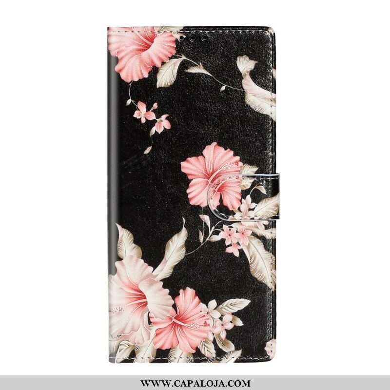 Capa Em Pele Para Samsung Galaxy S20 Plus / S20 Plus 5G Flores De Designer