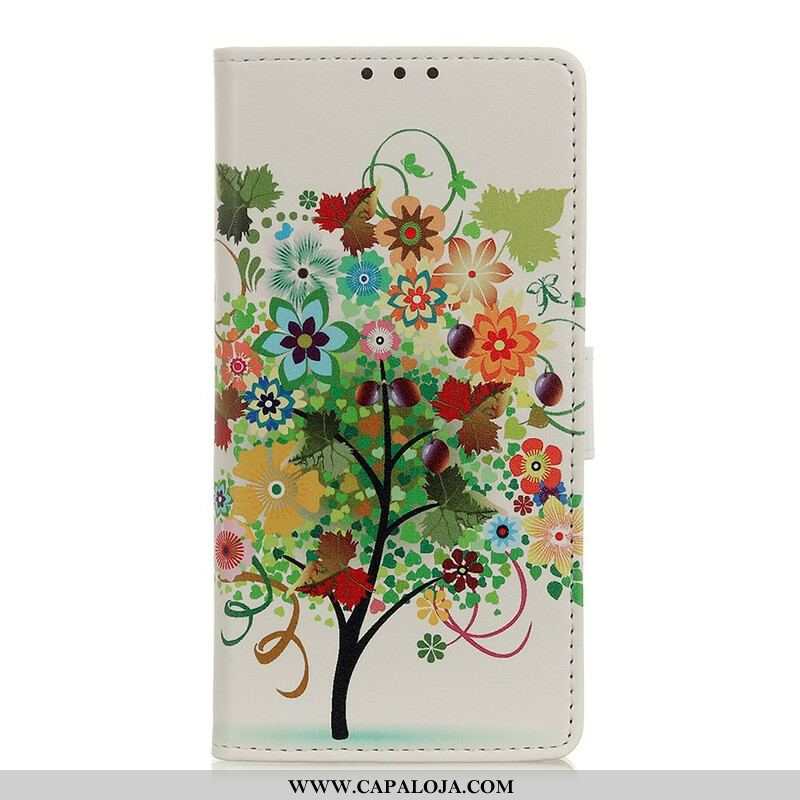 Capa Em Pele Para Samsung Galaxy S21 Plus 5G Árvore Florida