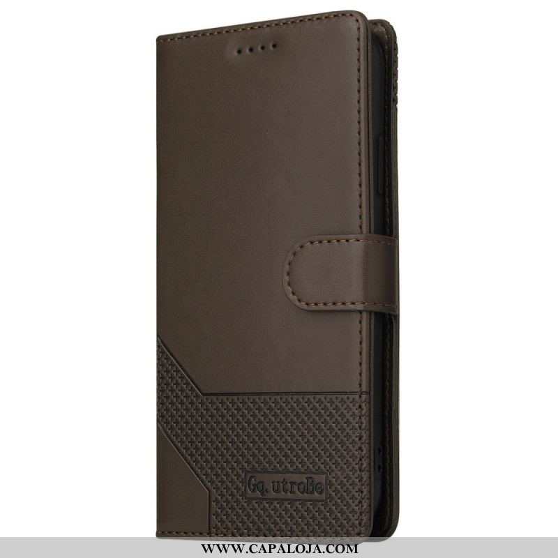 Capa Em Pele Para Samsung Galaxy S22 Ultra 5G Efeito Couro Gq.utrobe