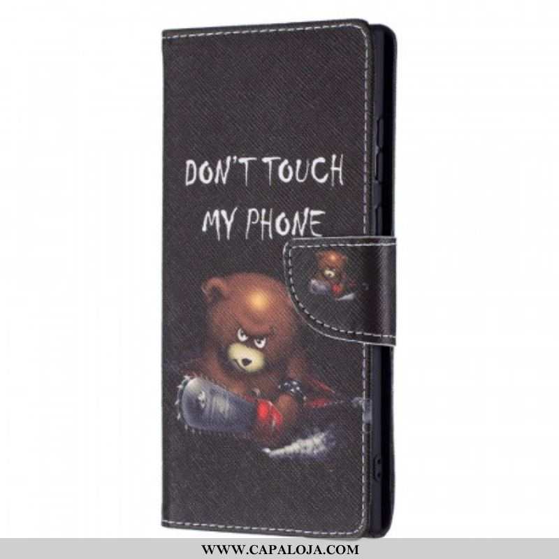 Capa Em Pele Para Samsung Galaxy S22 Ultra 5G Urso Perigoso