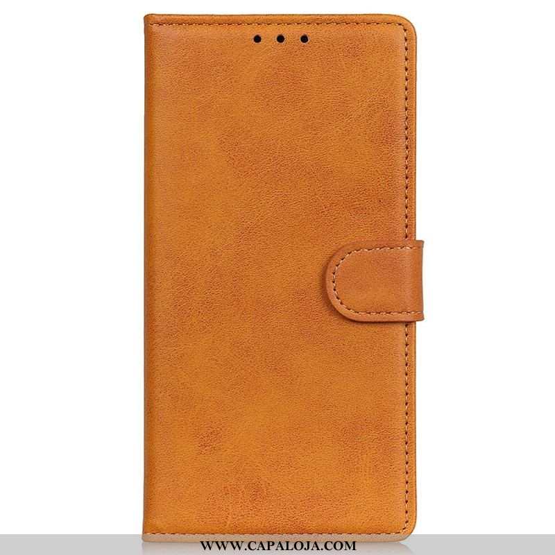 Capa Em Pele Para Samsung Galaxy S23 5G Couro Sintético Fosco