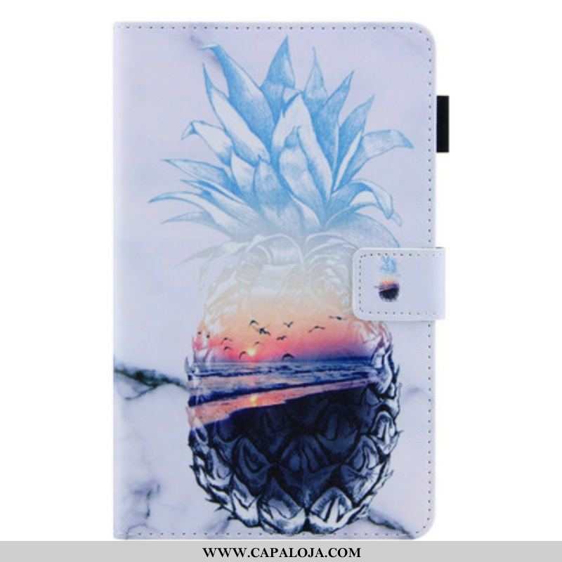 Capa Em Pele Para Samsung Galaxy Tab A7 Lite Padrão Abacaxi