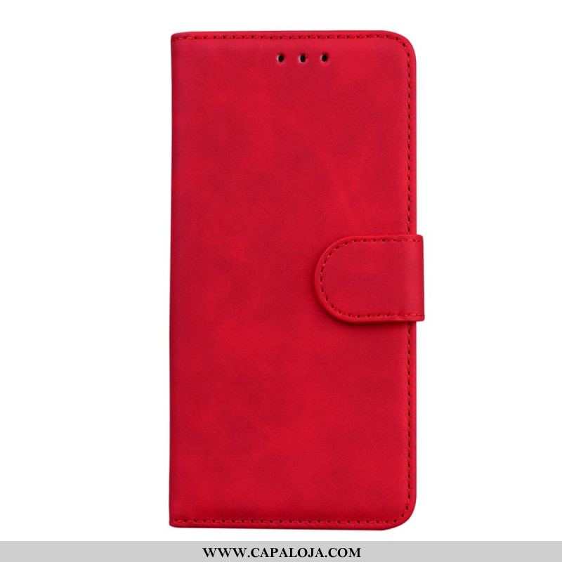 Capa Em Pele Para Xiaomi 12 Pro Couro Liso