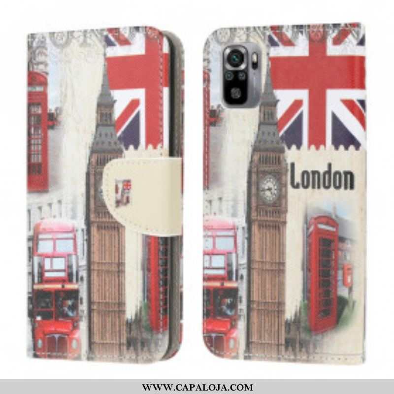 Capa Em Pele Para Xiaomi Redmi Note 10 / 10S Vida Em Londres