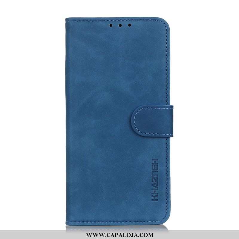 Capa Em Pele Para Xiaomi Redmi Note 11 Pro / 11 Pro 5G Efeito Couro Vintage Khazneh