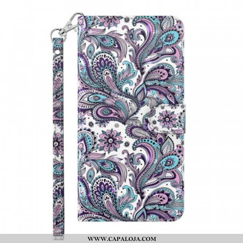 Capa Em Pele Para Xiaomi Redmi Note 11 Pro / 11 Pro 5G Paisley