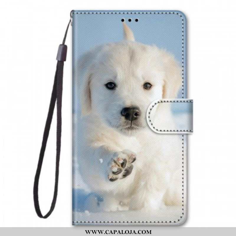 Capa Em Pele Para Xiaomi Redmi Note 11 Pro Plus 5G De Cordão Cachorro Tanga