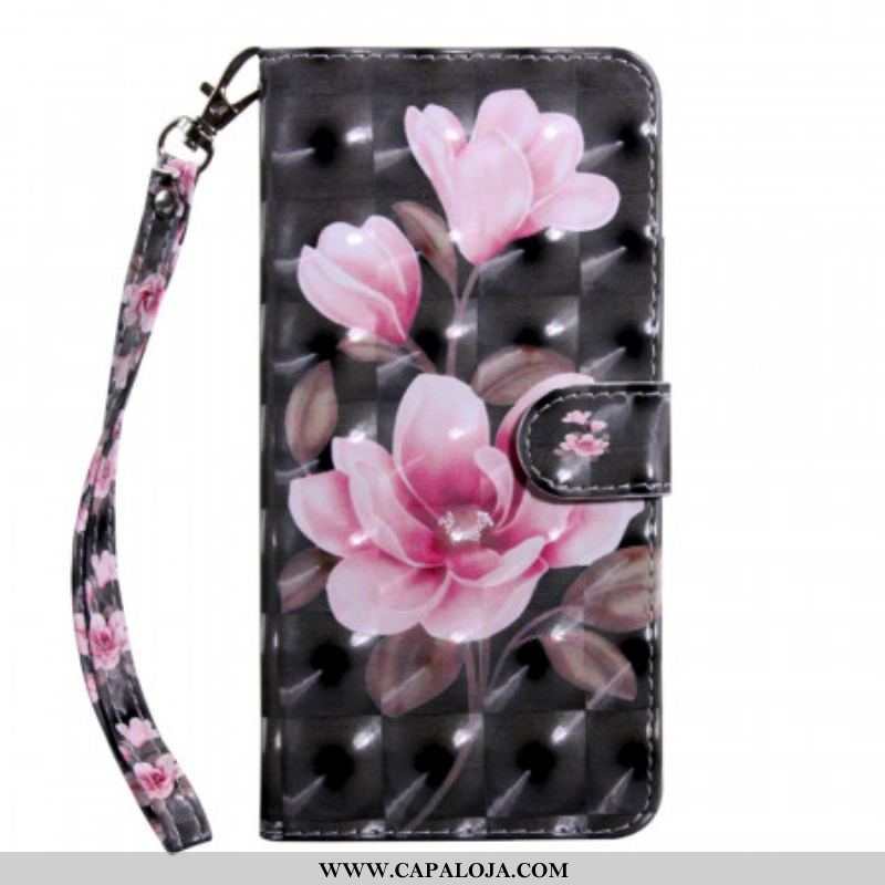 Capa Em Pele Para Xiaomi Redmi Note 11 Pro Plus 5G Flores Em Flor