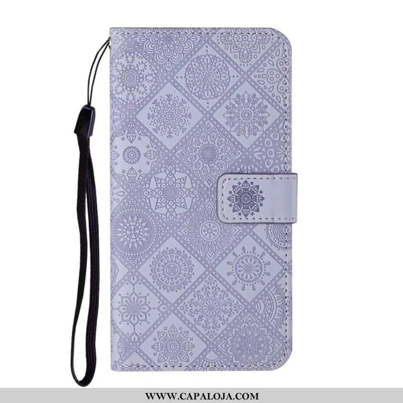 Capa Em Pele Para Xiaomi Redmi Note 11 Pro Plus 5G Padrão De Tapeçaria