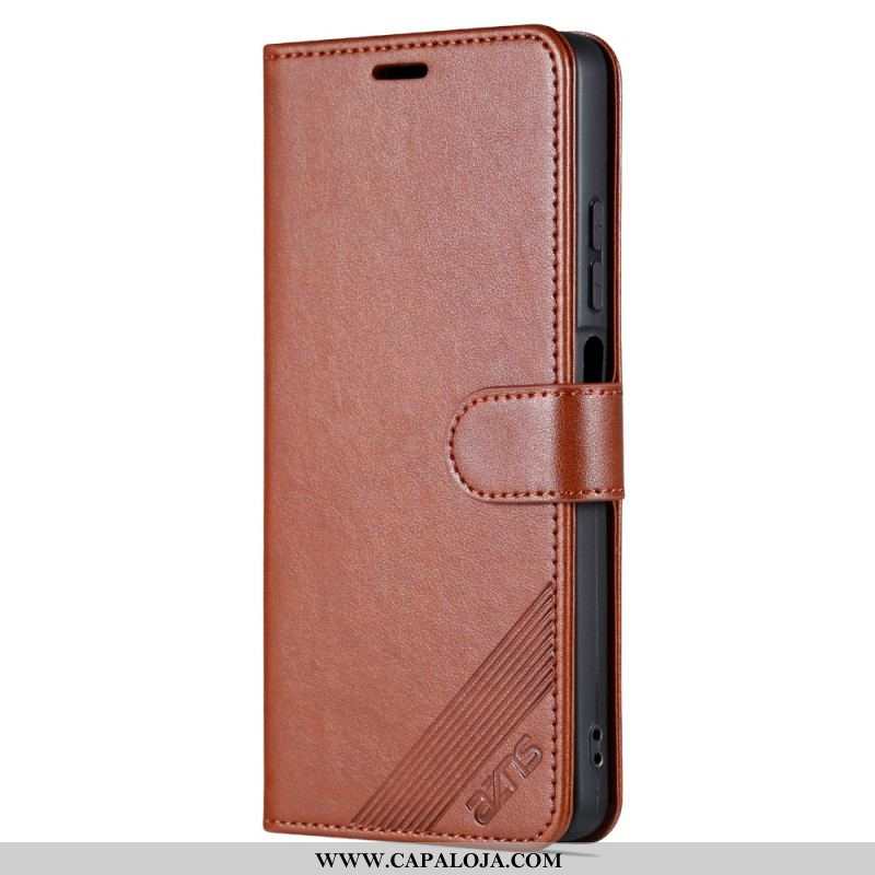 Capa Em Pele Para Xiaomi Redmi Note 12 Pro Efeito Couro