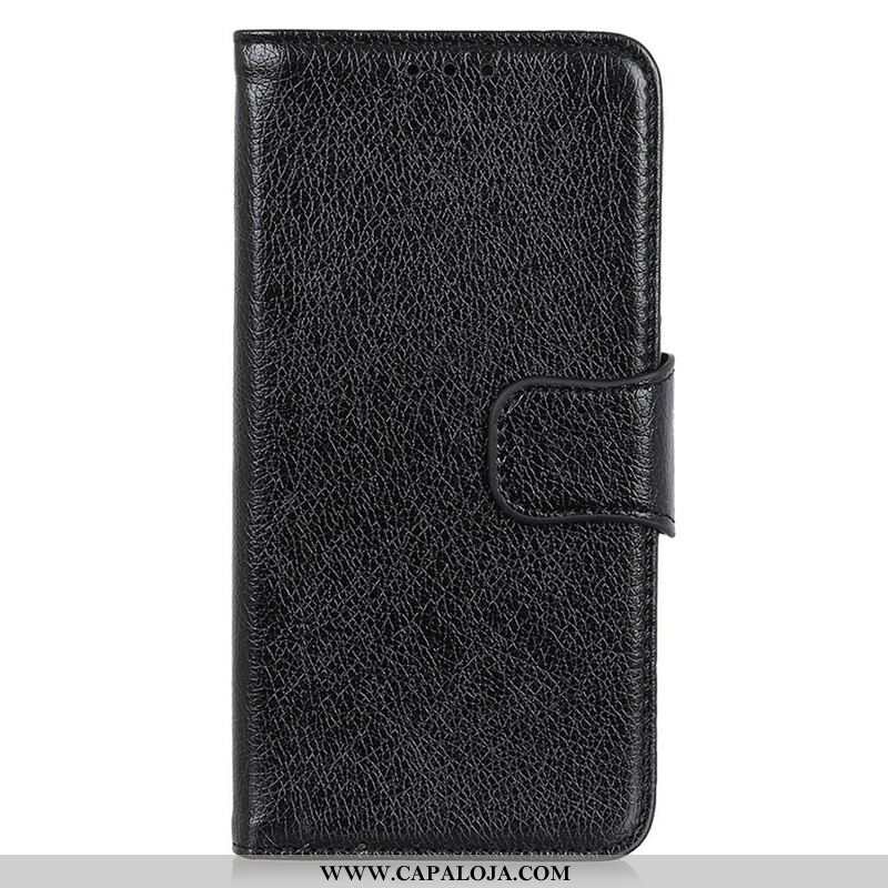 Capa Em Pele Para iPhone 13 Pro Couro Napa Rachado