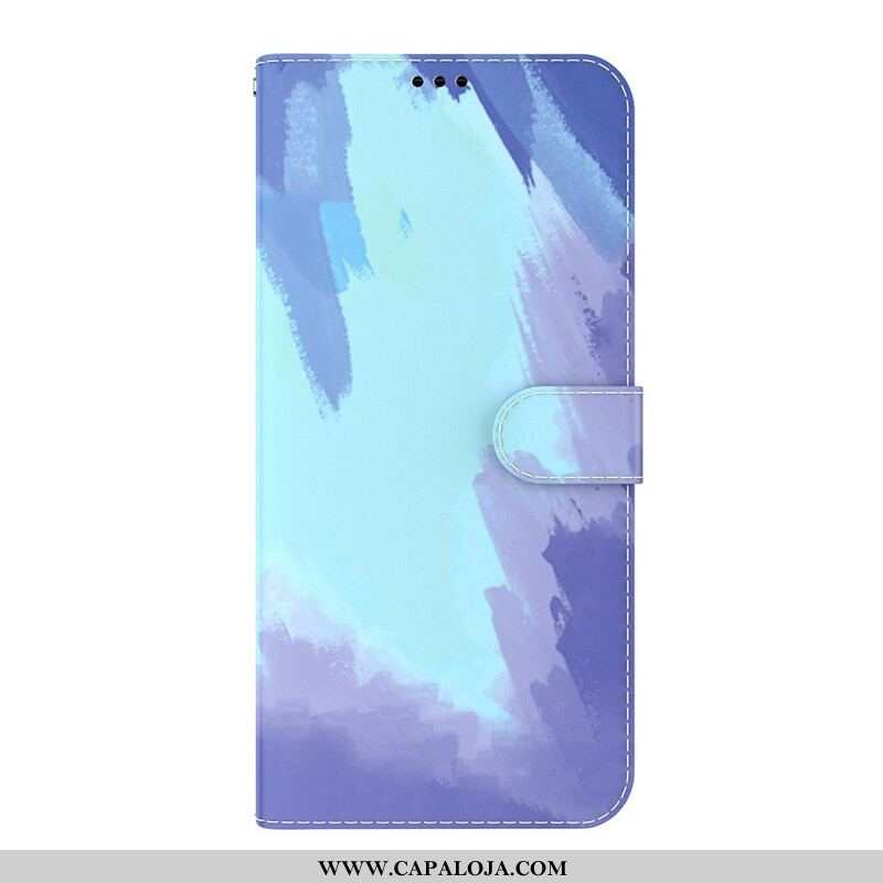 Capa Em Pele Para iPhone 13 Pro Max Aquarela