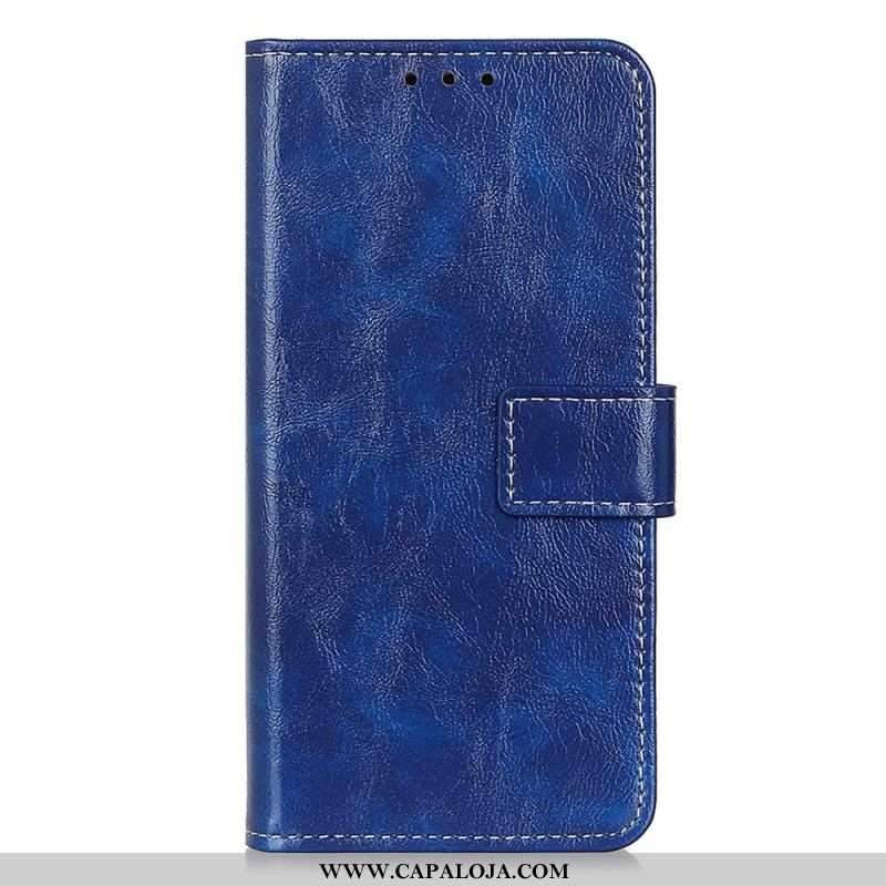 Capa Em Pele Para iPhone 15 Envernizado Com Costuras Visíveis