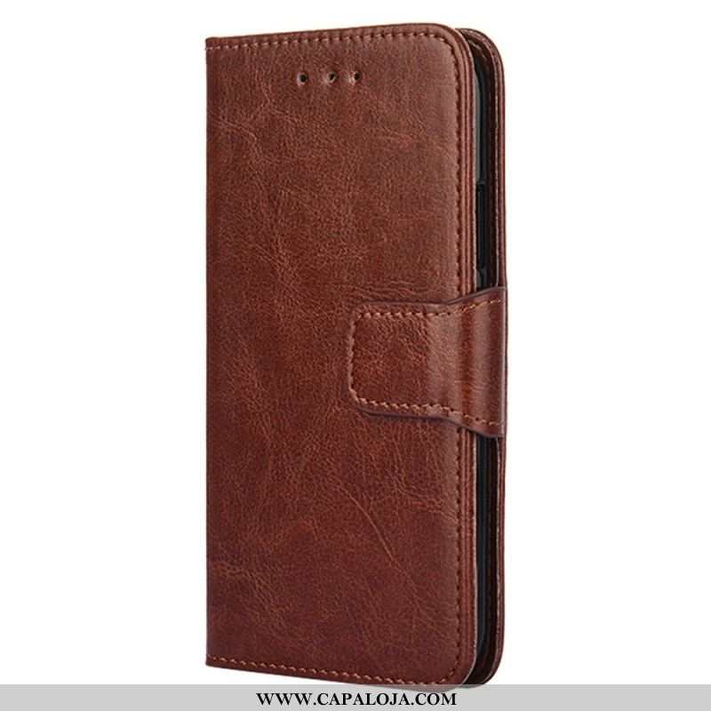 Capa Flip Para Huawei P60 Pro Couro Sintético Retrô