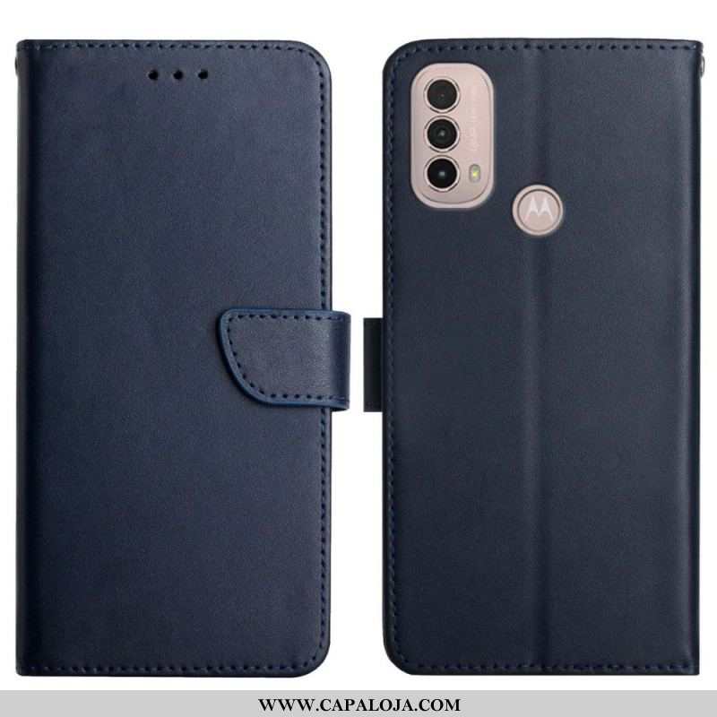 Capa Flip Para Moto E40 / E30 / E20 Couro Napa Genuíno