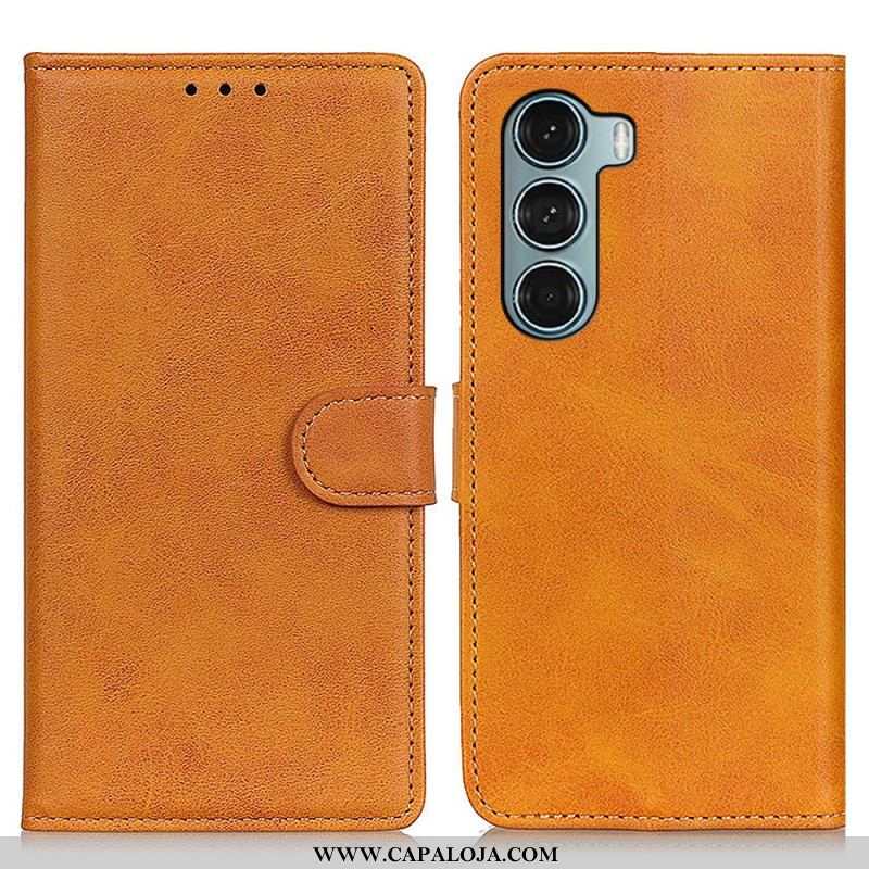 Capa Flip Para Moto G200 5G Efeito De Couro Fosco Retrô